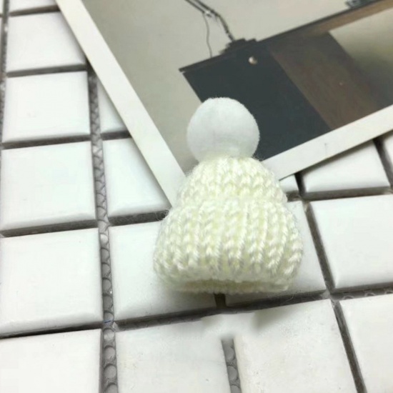 Picture of Cotton Toy Doll Making White Hat 4.6cm x 3.1cm, 10 PCs
