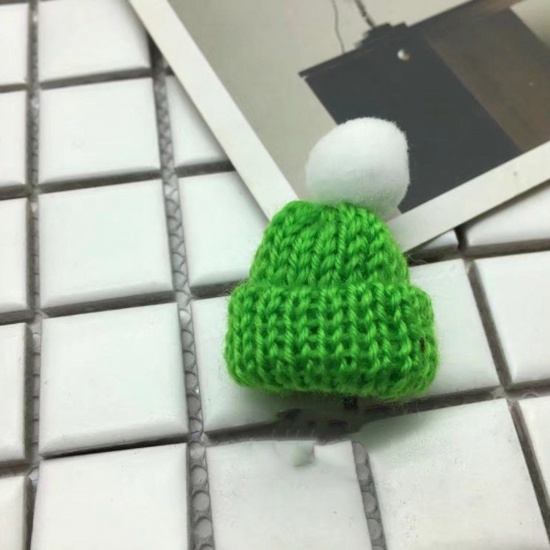 Picture of Cotton Toy Doll Making Green Hat 4.6cm x 3.1cm, 10 PCs