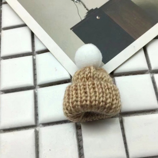 Picture of Cotton Toy Doll Making Khaki Hat 4.6cm x 3.1cm, 10 PCs
