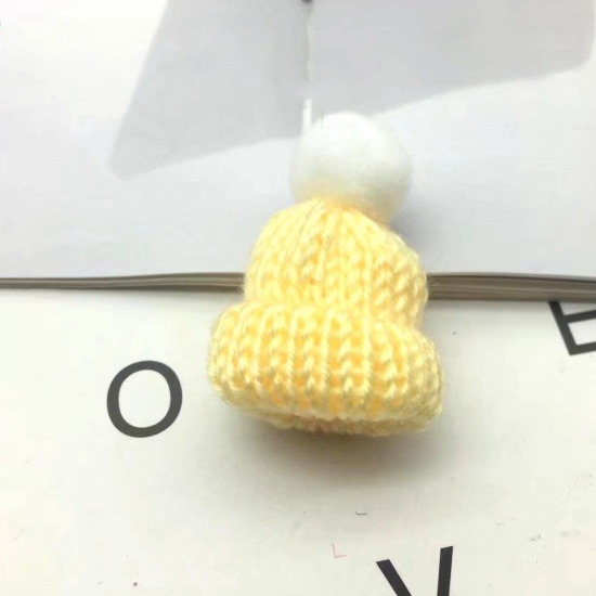 Picture of Cotton Toy Doll Making Pale Yellow Hat 4.6cm x 3.1cm, 10 PCs