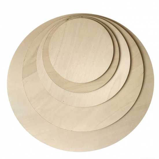 Picture of Wood DIY Handmade Craft Materials Accessories Natural Round 60mm Dia., 100 PCs