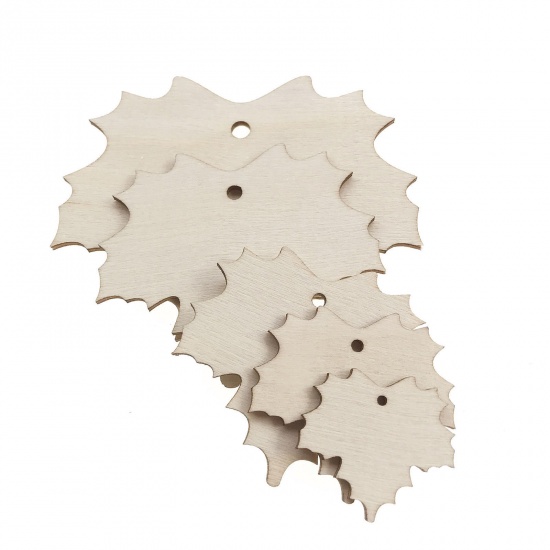 Picture of Wood DIY Handmade Craft Materials Accessories Natural Maple Leaf 60mm, 1 Packet ( 20 PCs/Packet)
