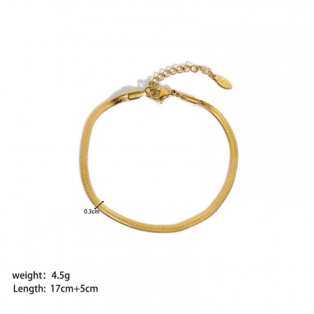 Bild von 304 Edelstahl Schmuckkette Kette Armband Vergoldet 17cm lang, 1 Strang