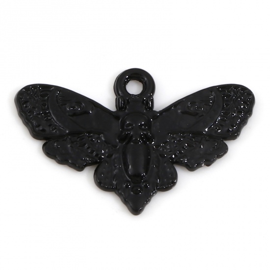 Picture of Zinc Based Alloy Halloween Charms Black Moth Skull 20mm x 13mm, 20 PCs