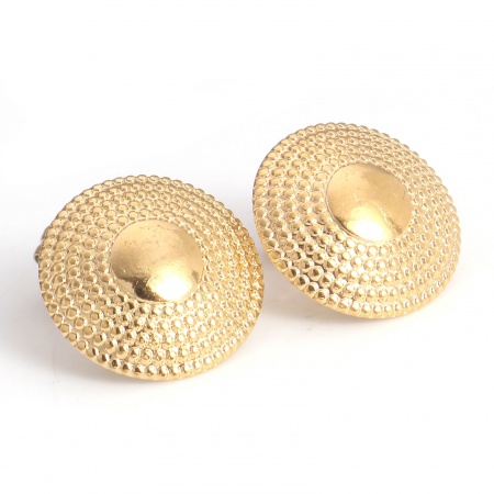 Picture of 4 PCs Eco-friendly PVD Vacuum Plating 304 Stainless Steel Geometric Ear Post Stud Earring With Loop Connector Accessories 18K Gold Plated 16mm Dia., Post/ Wire Size: (21 gauge)