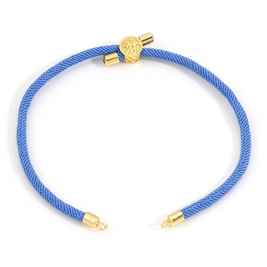Picture of Polyester Braided Semi-finished Bracelets For DIY Handmade Jewelry Making Accessories Findings Skyblue Adjustable 20.5cm(8 1/8") long, 1 Piece