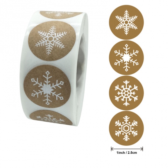 Immagine di Carta Artistica Natale DIY Decorazione Di Scrapbook Adesivi Tondo Fiocco di Neve 2.5cm Dia, 1 Rotolo ( 500 Pz/Serie)
