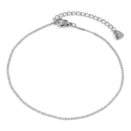 Bild von Großhandel 304 Edelstahl Anker Mariner Gliederkette Fußketten, Silberfarbe Unisex Minimalistisch Geschenk Schmuckbedarf, 22.5cm lang, Kettengröße: 1.5mm, 1 Strang