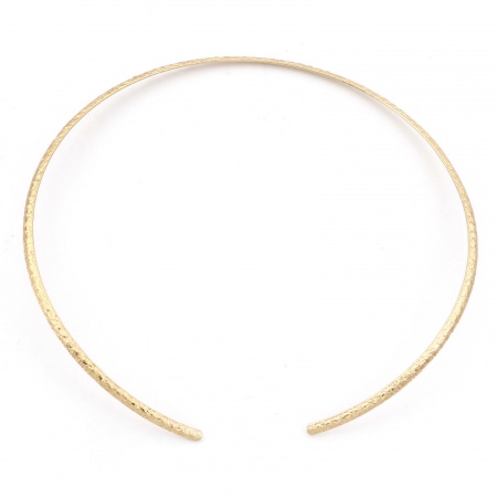 Picture of Wholesale Texture Open Collar Neck Ring Necklace, 18K Gold Plated 304 Stainless Steel Unisex Eco-friendly PVD Vacuum Plating Simple Stylish Gift Jewelry For Retailer, 42cm(16.5") long, 1 Piece