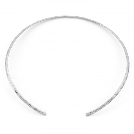 Picture of Wholesale Tree Open Collar Neck Ring Necklace, Silver Tone 304 Stainless Steel Unisex Simple Stylish Gift Jewelry For Retailer, 42cm(16.5") long, 1 Piece