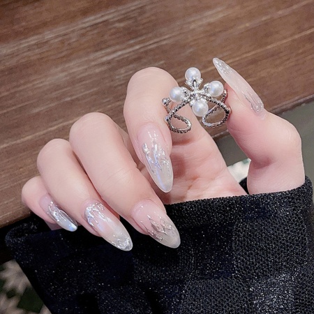 Bild von Messing Ins Stil Offen Ring Blumen Imitat Perle 17mm (US Größe 6.5), 1 Stück