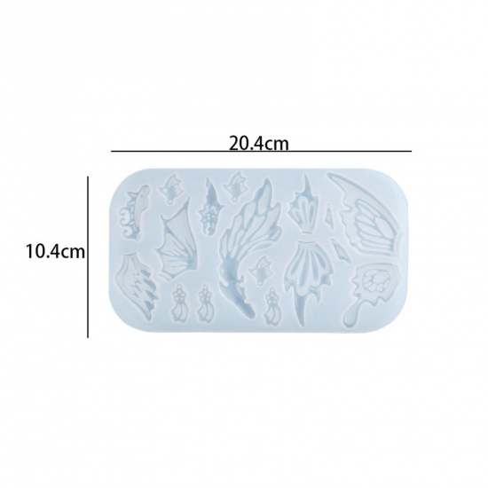 Immagine di Silicone Stampo in Resina per la Decorazione Domestica Fai-Da-Te Farfalla Ali Bianco 20.4cm x 10.4cm, 1 Pz