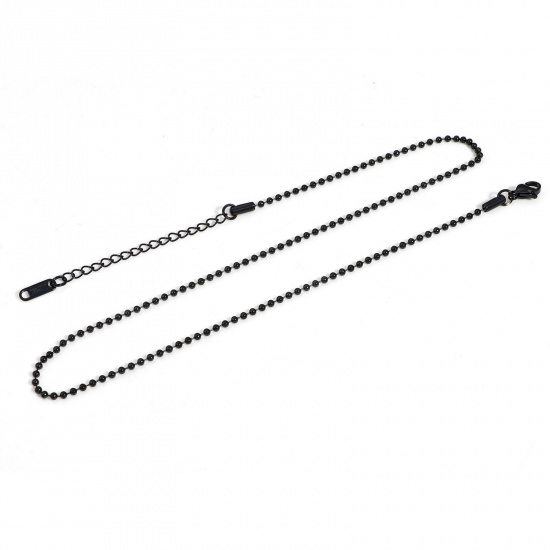 Bild von 304 Edelstahl Kugelkette Kette Halskette Schwarz 40cm lang, Kettengröße: 2mm, 1 Strang