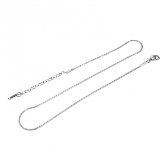 Immagine di 304 Acciaio Inossidabile Collana Tono Argento 40cm Lunghezza, Dimensione della Catena 1.2mm, 1 Pz