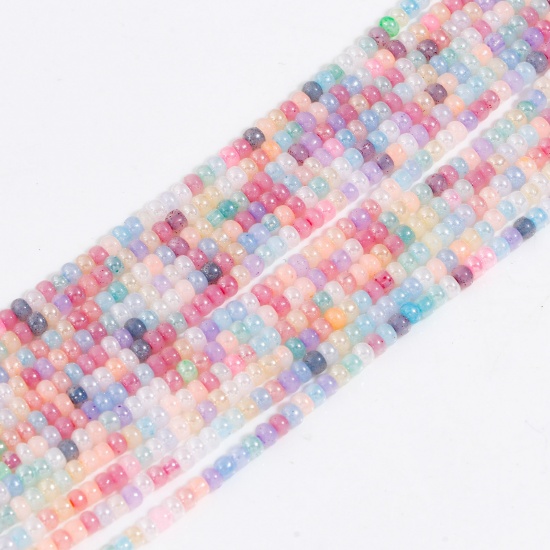Picture of Glass Beads For DIY Charm Jewelry Making Cylinder At Random Mixed Color About 3mm x 2mm, Hole: Approx 0.6mm, 40cm(15 6/8") long, 1 Strand (Approx 190 - 200 PCs/Strand)