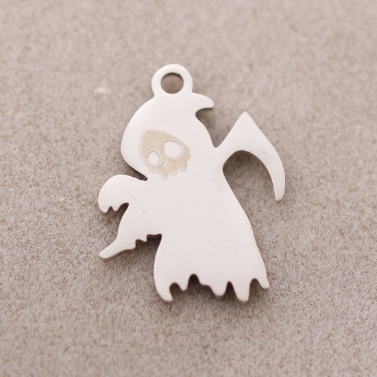 Picture of 304 Stainless Steel Charms Silver Tone Death 13mm x 17mm, 3 PCs
