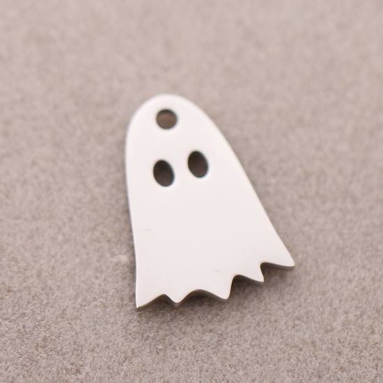 Picture of 304 Stainless Steel Charms Halloween Ghost 11mm x 15mm, 3 PCs