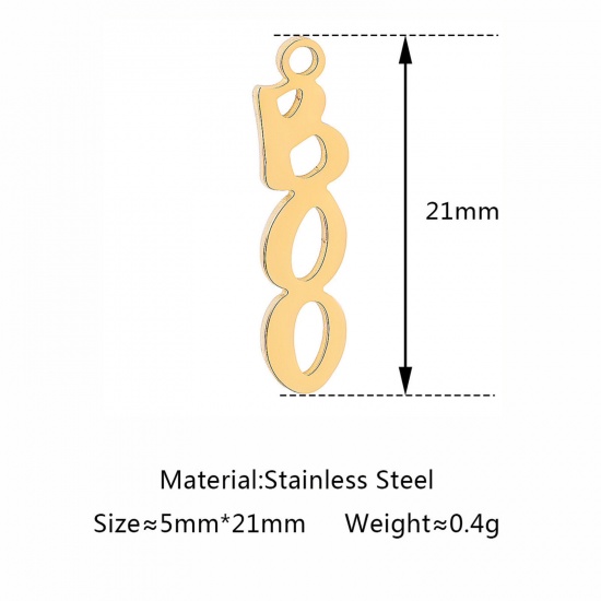 Picture of 304 Stainless Steel Charms Gold Plated Geometric 5mm x 21mm, 3 PCs