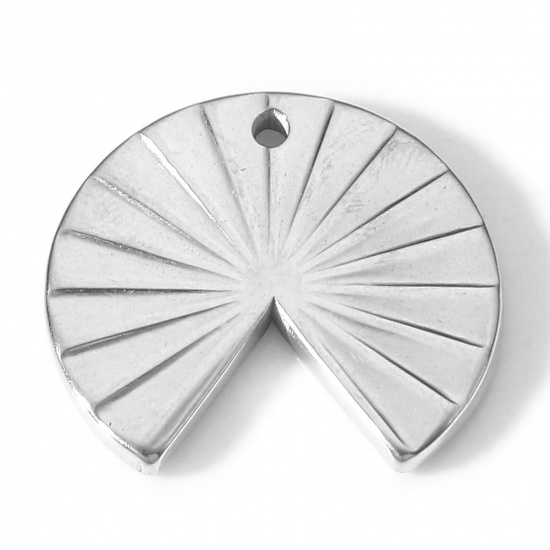 Immagine di 304 Acciaio Inossidabile Serie Geometry Charms A Forma di Ventagli Tono Argento Struttura 20mm x 18mm, 2 Pz