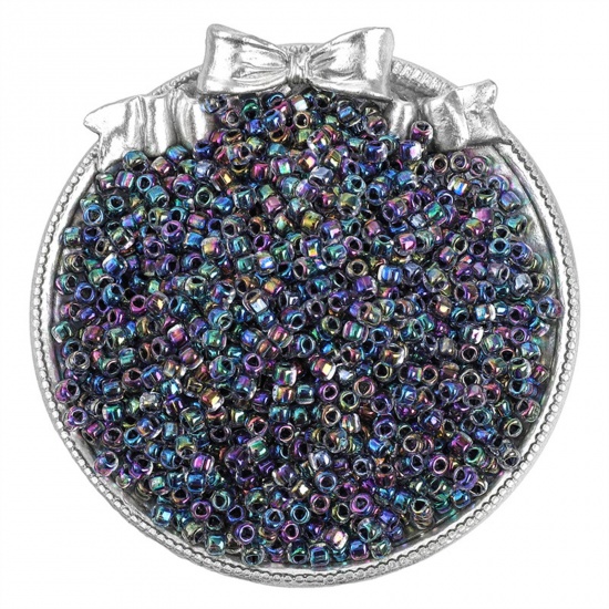 Immagine di Vetro Seme Triangolare Perline per la Creazione di Gioielli con Ciondoli Fai-da-te Nero 4mm, Foro: Circa 2mm, 10 Grammi (Circa 14 Pz / Grammo)