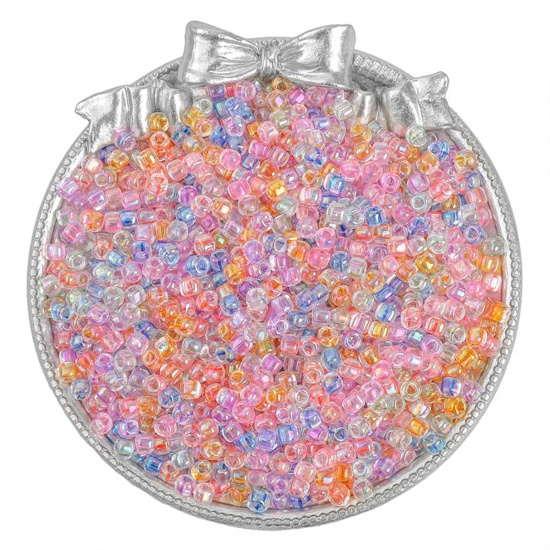 Immagine di Vetro Seme Triangolare Perline per la Creazione di Gioielli con Ciondoli Fai-da-te Multicolore 4mm, Foro: Circa 2mm, 10 Grammi (Circa 14 Pz / Grammo)