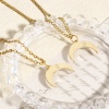 Picture of 1 Piece Eco-friendly PVD Vacuum Plating 316L Stainless Steel Galaxy Charms 18K Real Gold Plated Half Moon Star 21mm x 18mm