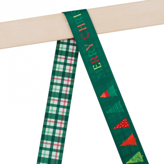 Imagen de Terylene Navidad Cinta y Arco Verde 2.5cm, 1 Rollo (Aprox 5 Yarda/Rollo)