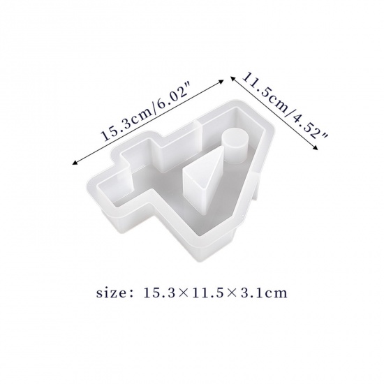 Immagine di Silicone Stampo in Resina per la Produzione di Sapone per Candele Fai-Da-Te Numero Lettere " 4 " Bianco 15.3cm x 11.5cm, 1 Pz