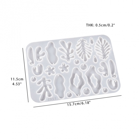 Immagine di Silicone Stampo in Resina per la Decorazione Domestica Fai-Da-Te Irregolare Bianco 15.7cm x 11.5cm, 1 Pz