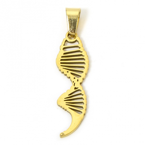 Image de 1 Pièce Pendentifs en 304 Acier Inoxydable Placage sous Vide PVD Respectueux de l'Environnement Élégant Formule Chimique Doré 3cm x 0.9cm