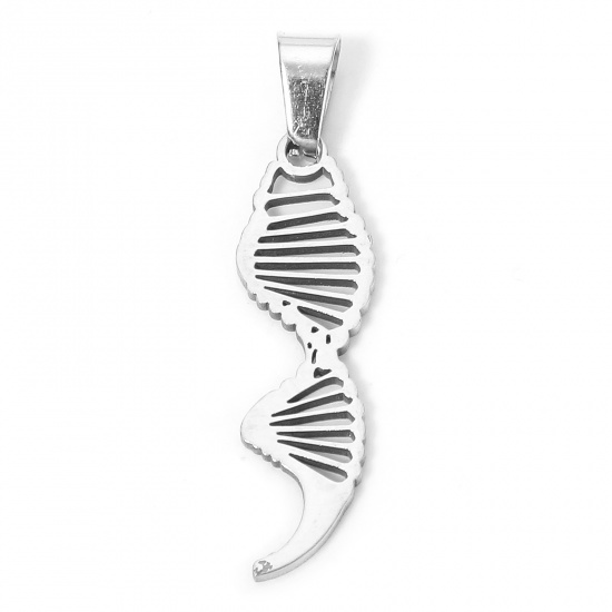 Image de Pendentifs en 304 Acier Inoxydable Élégant Formule Chimique Argent Mat 3cm x 0.9cm , 1 Pièce