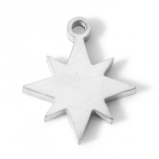 Image de Breloques en 304 Acier Inoxydable Galaxie Etoile Argent Mat 14mm x 12mm , 5 Pcs