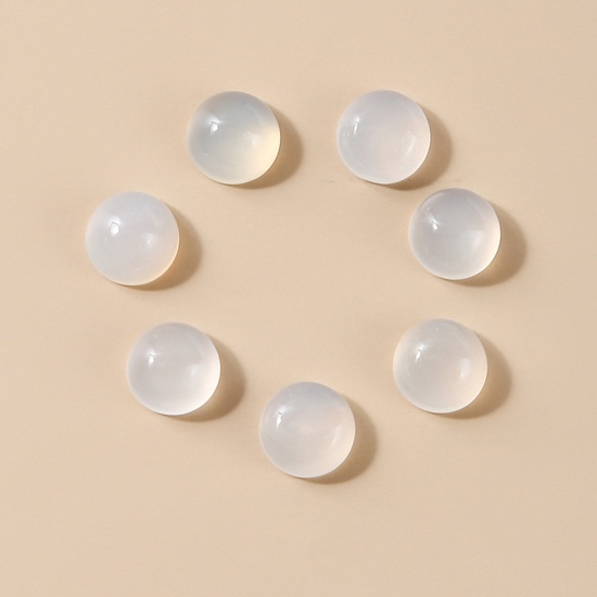 Picture of (Grade 7A) Agate ( Natural ) Dome Seals Cabochon Round Transparent Clear 3mm Dia., 5 PCs