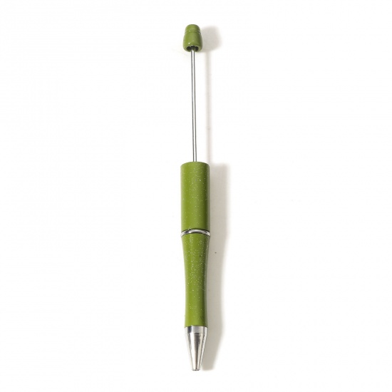 Immagine di 5 Pz Plastica Penna a Sfera Verde scuro Possibile Aprire 14.8cm