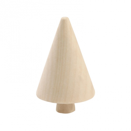 Immagine di 2 Pz Legno Natale Accessori per materiali artigianali fatti a mano fai-da-te Naturale Albero di Natale 7cm x 4.2cm