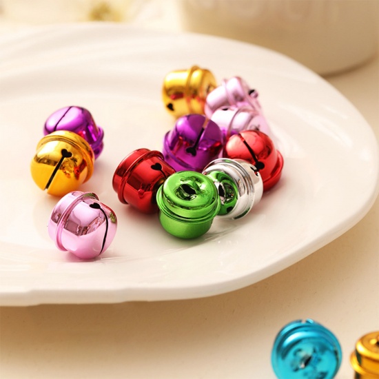 Immagine di 10 Pz Lega di Ferro Natale Charms A Colori Misti Casuali Campana 20mm x 18.5mm