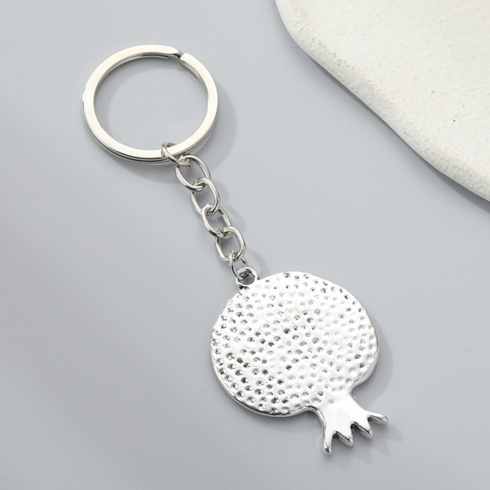 Picture of 1 Piece Pastoral Style Keychain & Keyring Antique Silver Color Tree 7cm