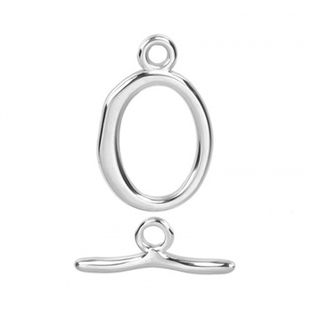 Bild von 2 Stück 304 Edelstahl Knebelverschluss Oval Silberfarbe