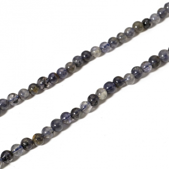 Picture of 1 Strand (Approx 110 - 95 PCs/Strand) (Grade A) Kyanite ( Natural ) Loose Beads For DIY Charm Jewelry Making Round Gray About 4mm Dia., 39cm(15 3/8") long