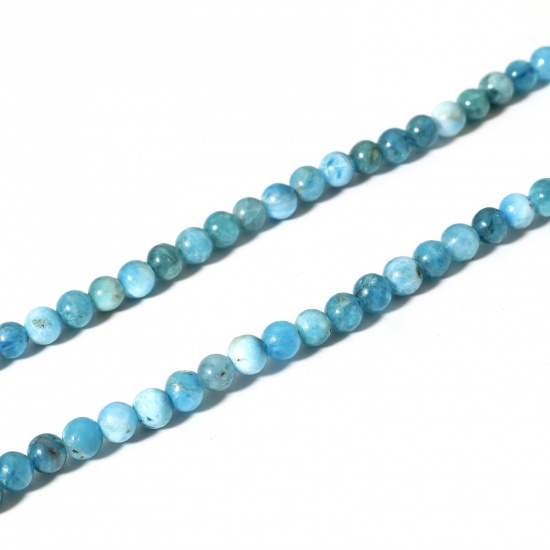 Picture of 1 Strand (Approx 110 - 95 PCs/Strand) (Grade A) Cordierite Lolite ( Natural ) Loose Beads For DIY Charm Jewelry Making Round Lake Blue About 4mm Dia., 39cm(15 3/8") long