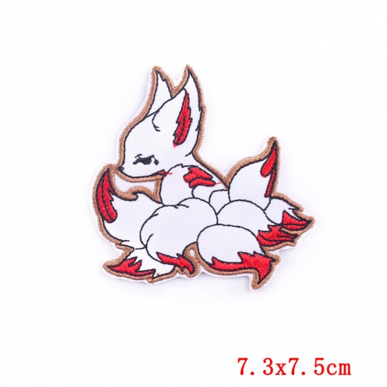 Picture of 1 Piece Polyester Appliques Patches DIY Scrapbooking Multicolor Fox Animal 7.5cm x 7.3cm