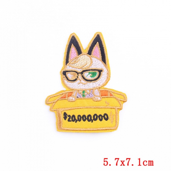 Picture of 1 Piece Polyester Appliques Patches DIY Scrapbooking Multicolor Fox Animal 7.1cm x 5.7cm
