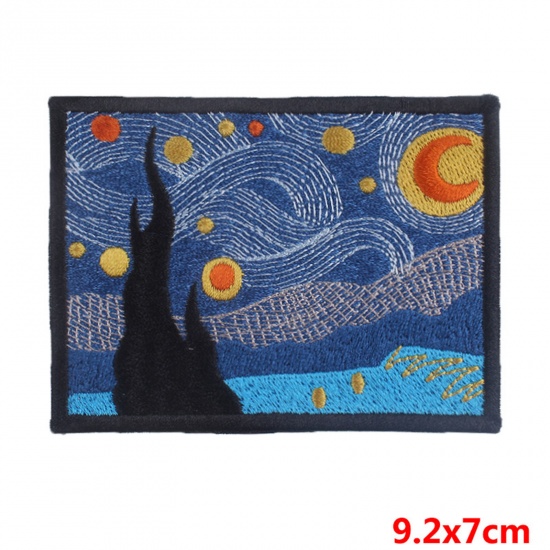 Picture of 1 Piece Polyester Appliques Patches DIY Scrapbooking Multicolor Painting 9.2cm x 7cm