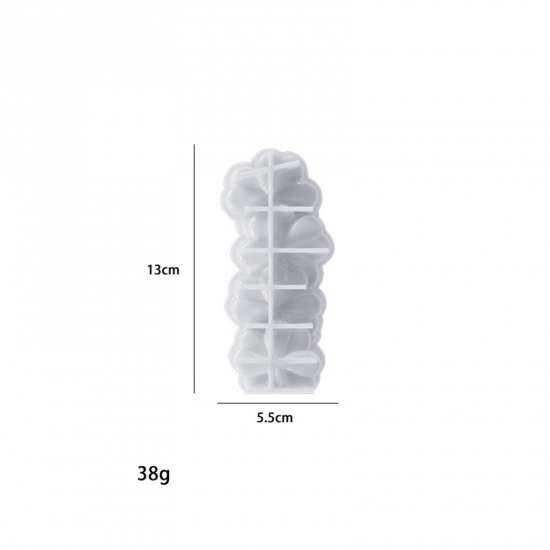 Immagine di 1 Pz Silicone Stampo in Resina per la Produzione di Sapone per Candele Fai-Da-Te Trifoglio del quattro-foglio Bianco 13cm x 5.5cm