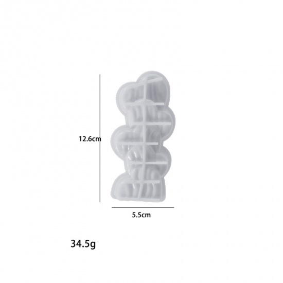 Immagine di 1 Pz Silicone Stampo in Resina per la Produzione di Sapone per Candele Fai-Da-Te Cuore Bianco 12.6cm x 5.5cm