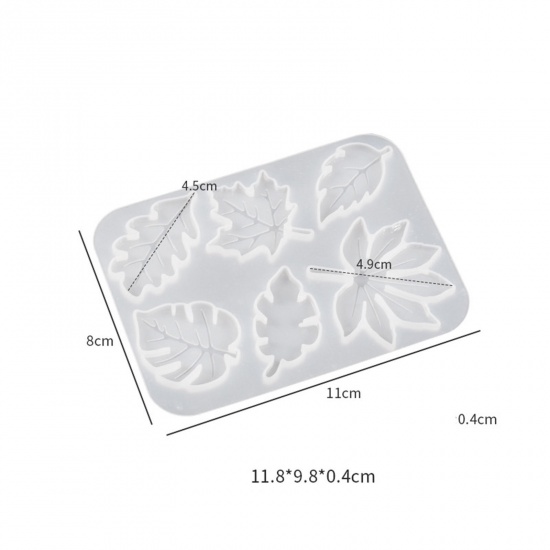 Imagen de 1 Unidad Silicona Molde de Resina para la Decoración del Hogar Fabricación de Bricolaje Rectángulo Hoja Blanco 11cm x 8cm