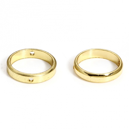 Picture of 2 PCs 304 Stainless Steel Beads Frames Round Gold Plated (Fits 10mm Beads) 14mm Dia.