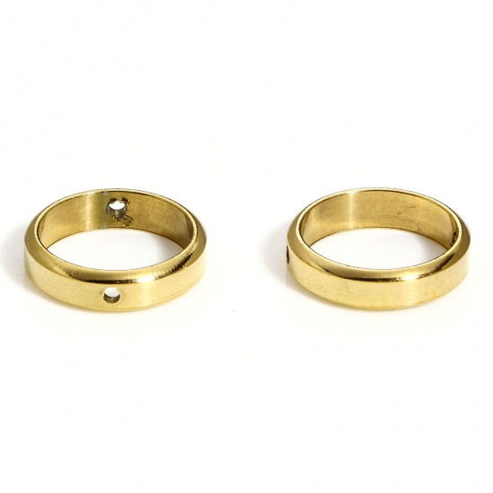 Picture of 2 PCs 304 Stainless Steel Beads Frames Round Gold Plated (Fits 8mm Beads) 12mm Dia.