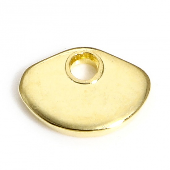 Bild von 10 Stück 304 Edelstahl Geometrisch Charms Vergoldet Fächer-Form 7mm x 5.5mm