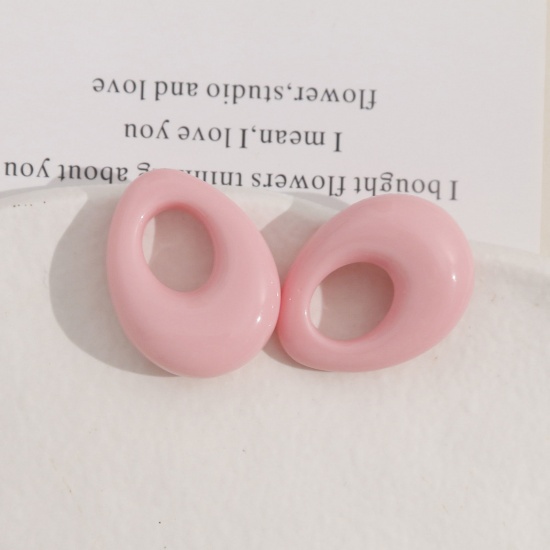 Immagine di 2 Pz Resina Ciondoli Goccia Filigrana Rosa Chiaro 3cm x 2.3cm